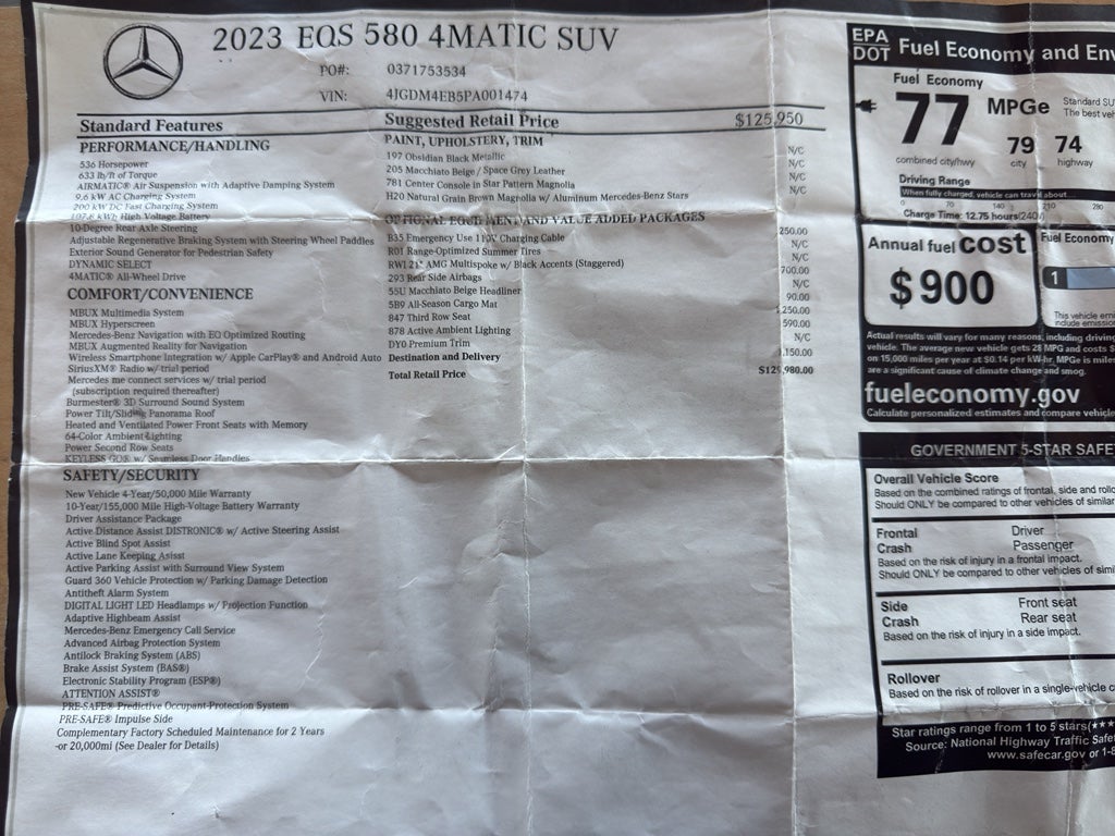 2023 Mercedes-Benz EQS 580 SUV 4MATIC®