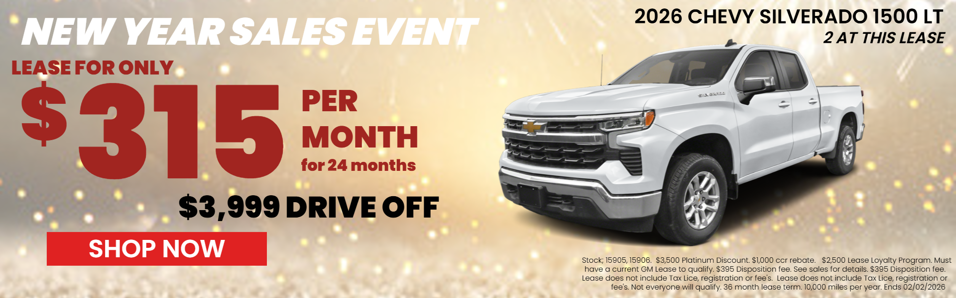 2026 CHEVY SILVERADO 1500 LT LEASE