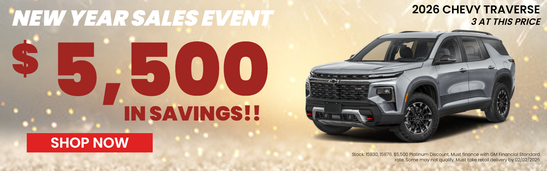 TRAVERSE OFFERS AT PLATINUM CHEVROLET