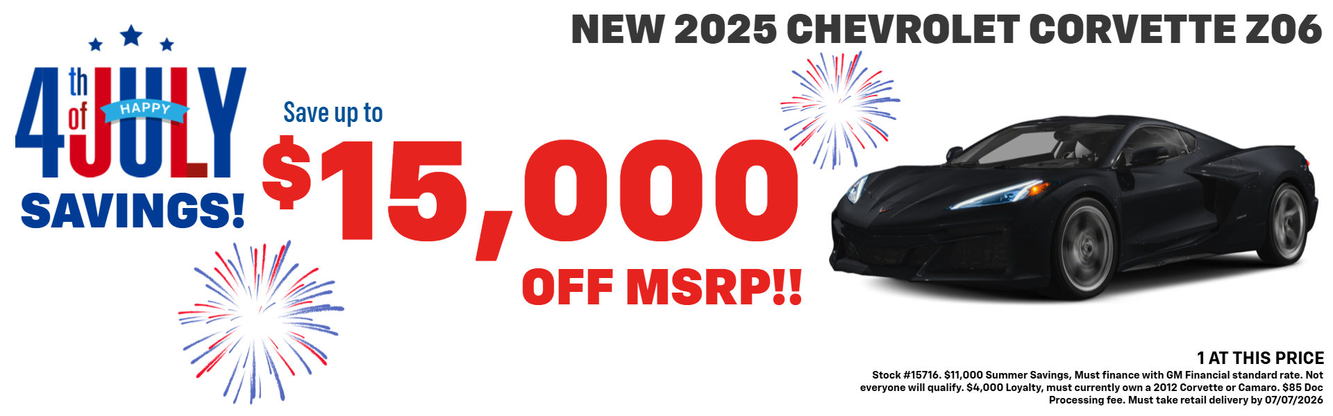 CORVETTE OFFER AT PLATINUM CHEVROLET