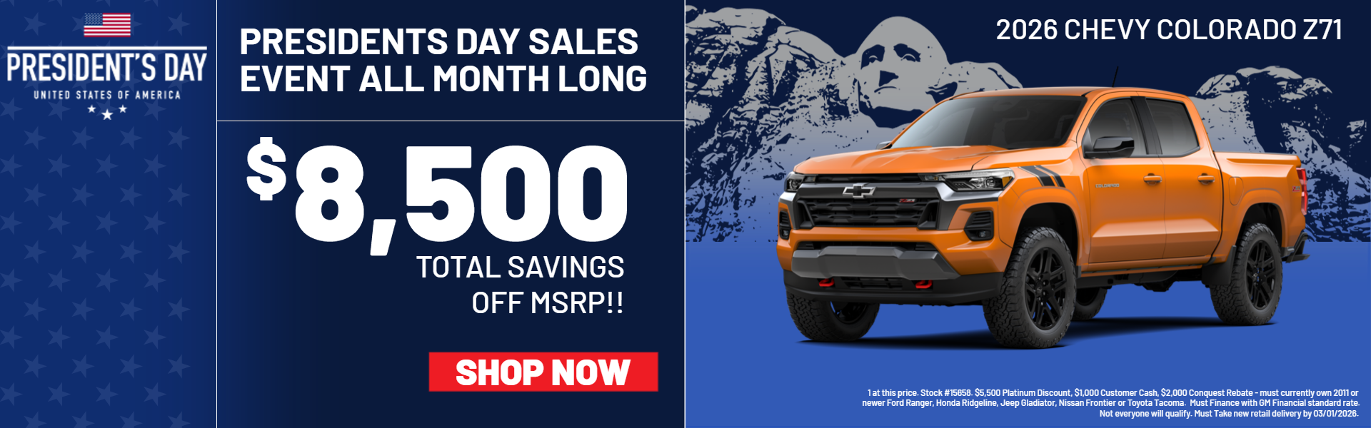 COLORADO OFFER AT PLATINUM CHEVROLET