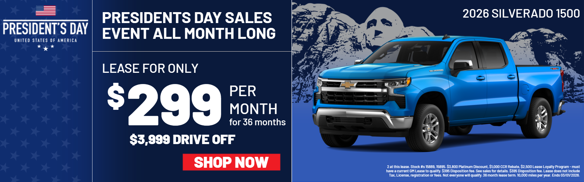 SILVERADO 1500 LEASE OFFERS AT PLATINUM CHEVROLET