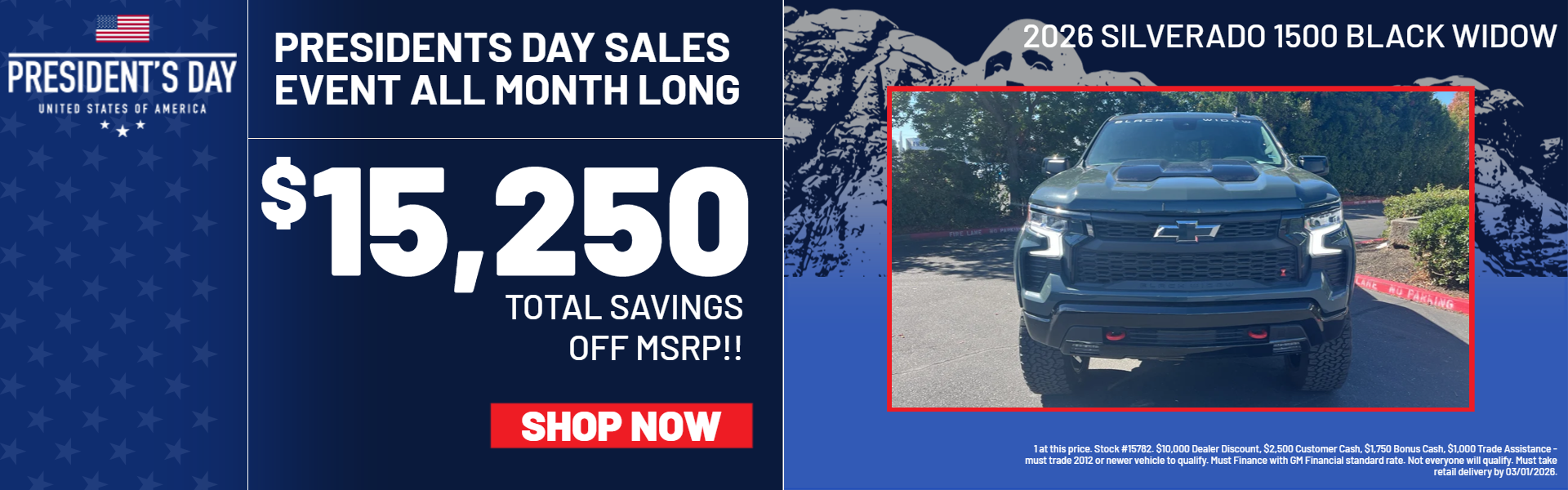 SILVERADO 1500 BLACK WIDOW OFFER AT PLATINUM CHEVROLET