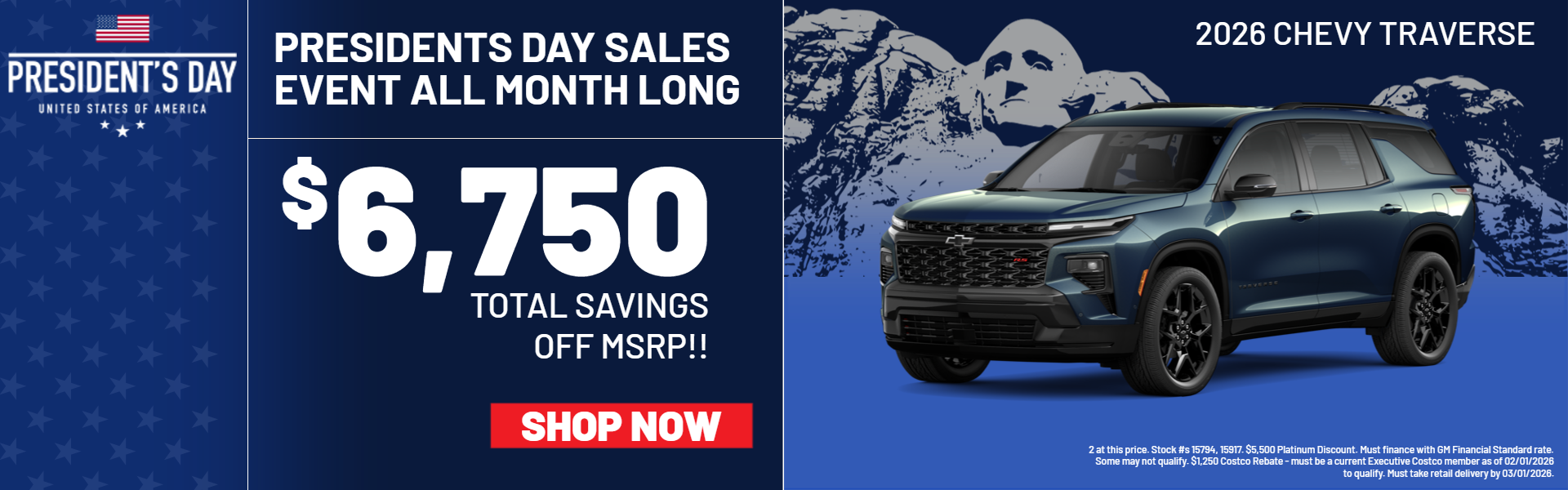 TRAVERSE OFFERS AT PLATINUM CHEVROLET