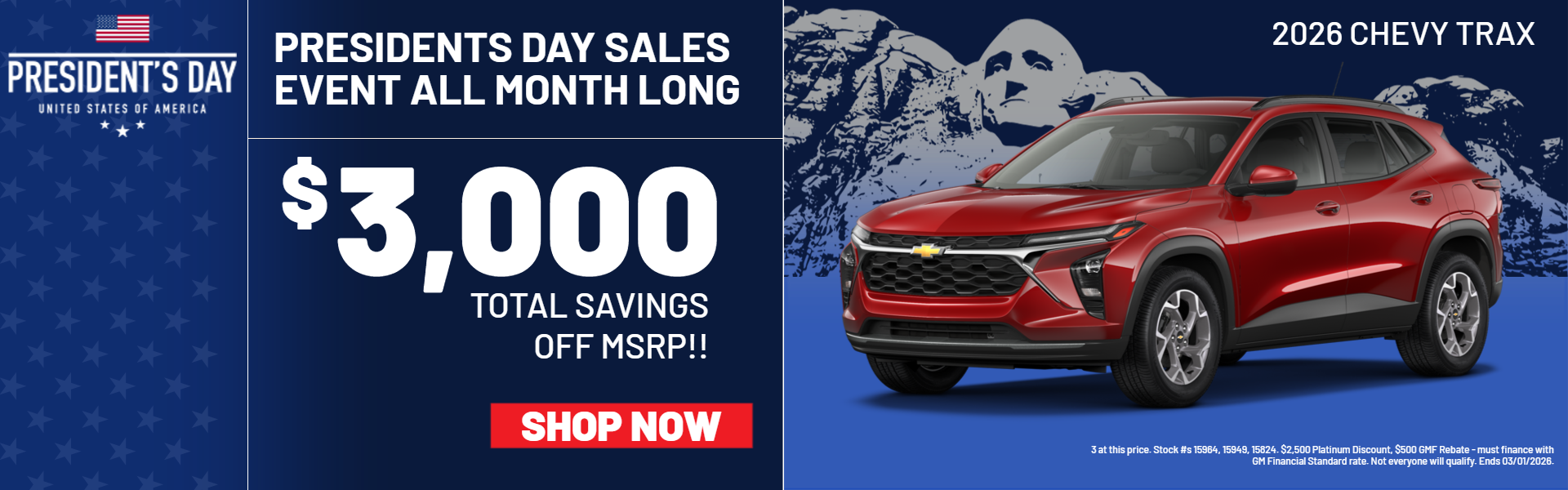 TRAX LEASE OFFER AT PLATINUM CHEVROLET