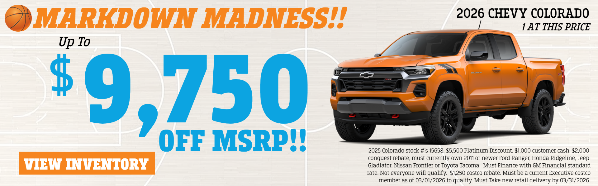 COLORADO OFFER AT PLATINUM CHEVROLET