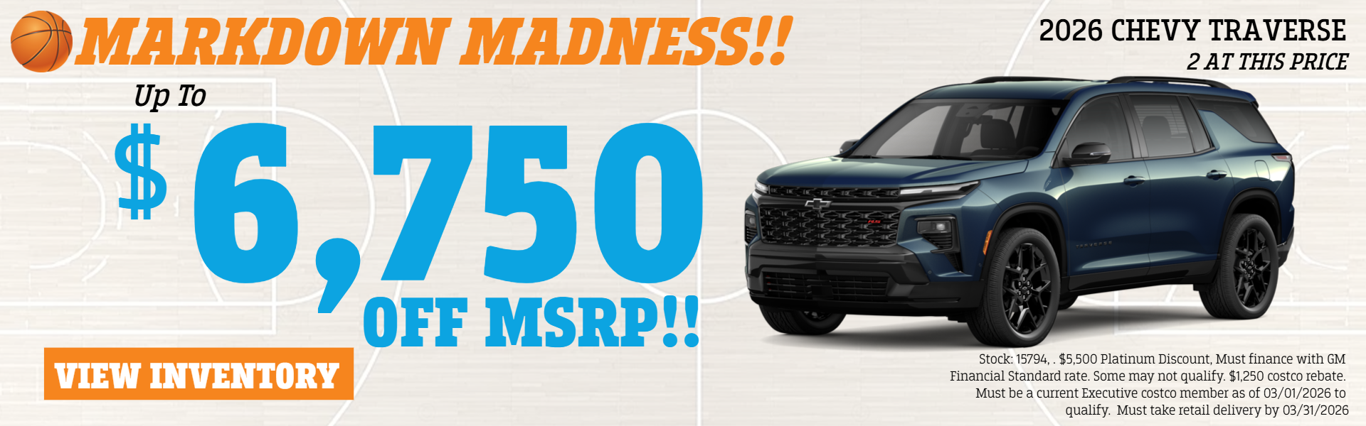 TRAVERSE OFFERS AT PLATINUM CHEVROLET