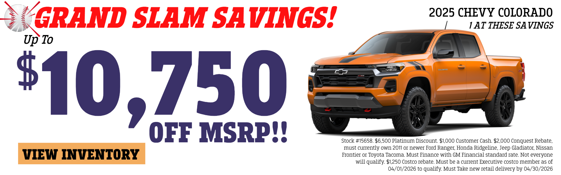 COLORADO OFFER AT PLATINUM CHEVROLET