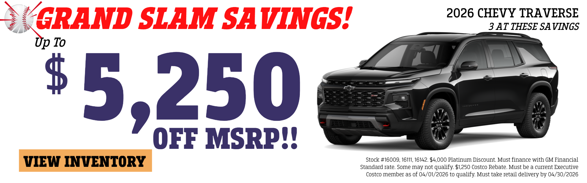 TRAVERSE OFFERS AT PLATINUM CHEVROLET