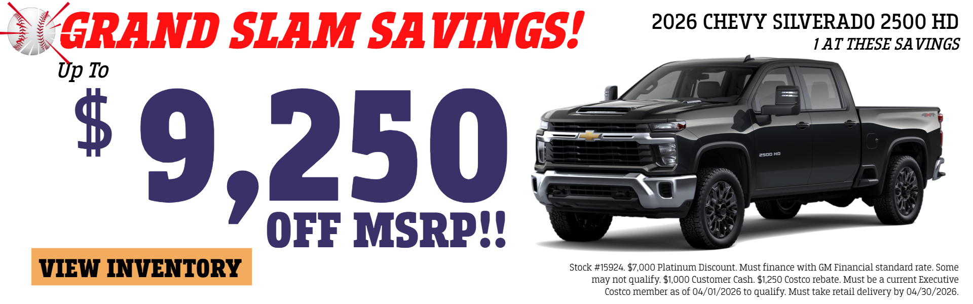 SILVERADO 2500 HD OFFERS AT PLATINUM CHEVROLET