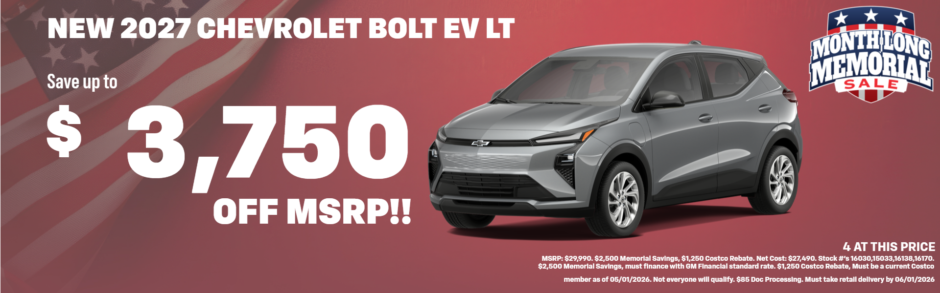 BOLT EV OFFER AT PLATINUM CHEVROLET