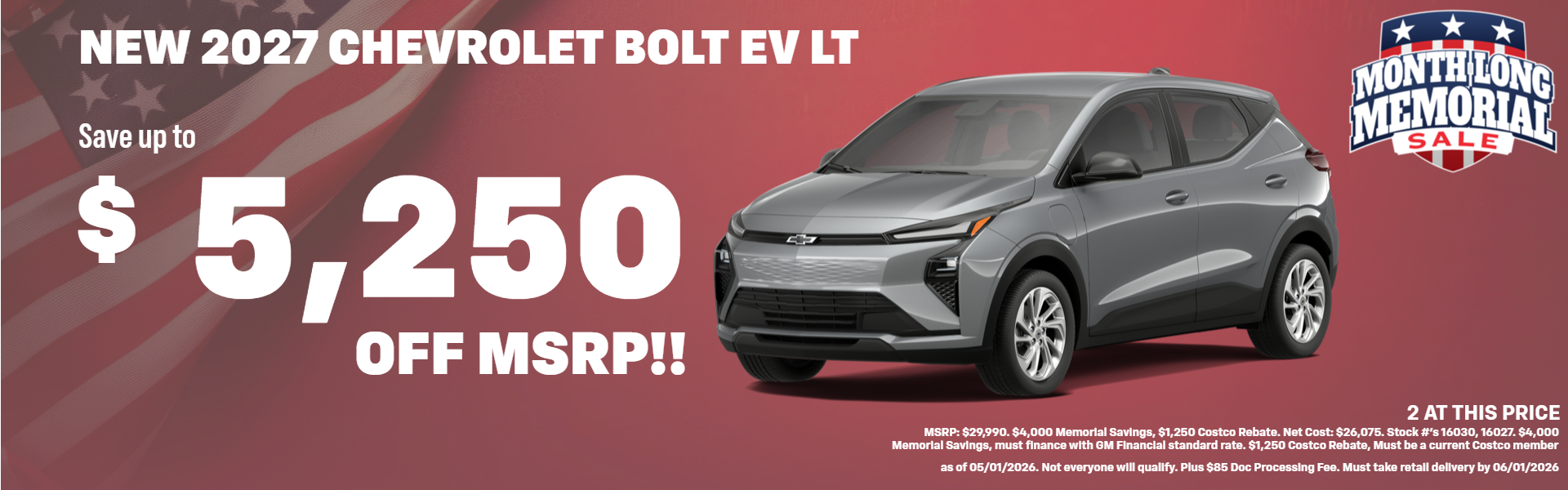 BOLT EV OFFER AT PLATINUM CHEVROLET