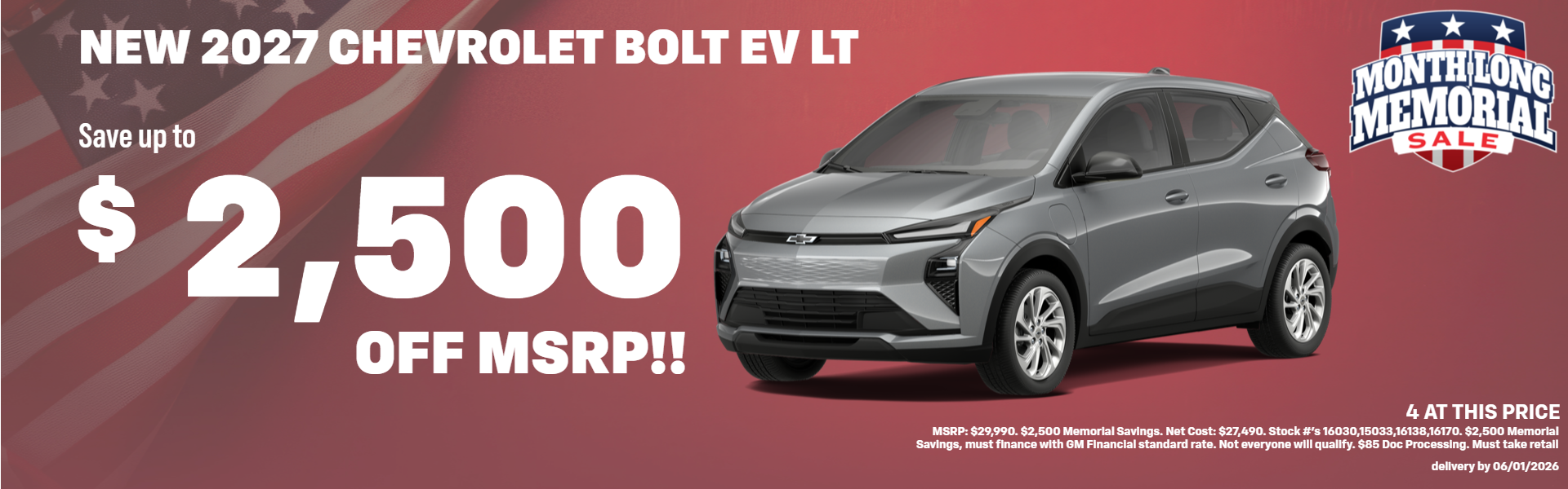 BOLT EV OFFER AT PLATINUM CHEVROLET