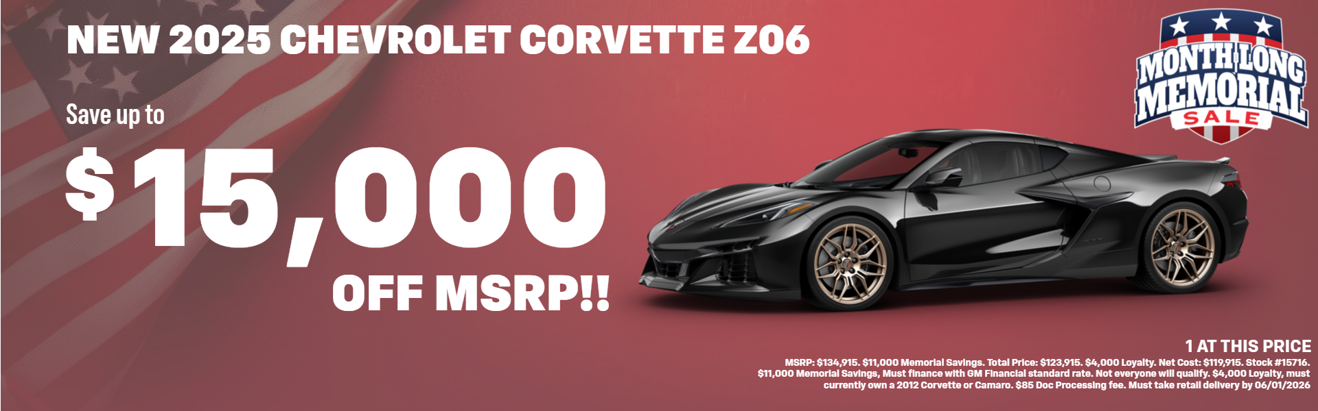 CORVETTE OFFER AT PLATINUM CHEVROLET