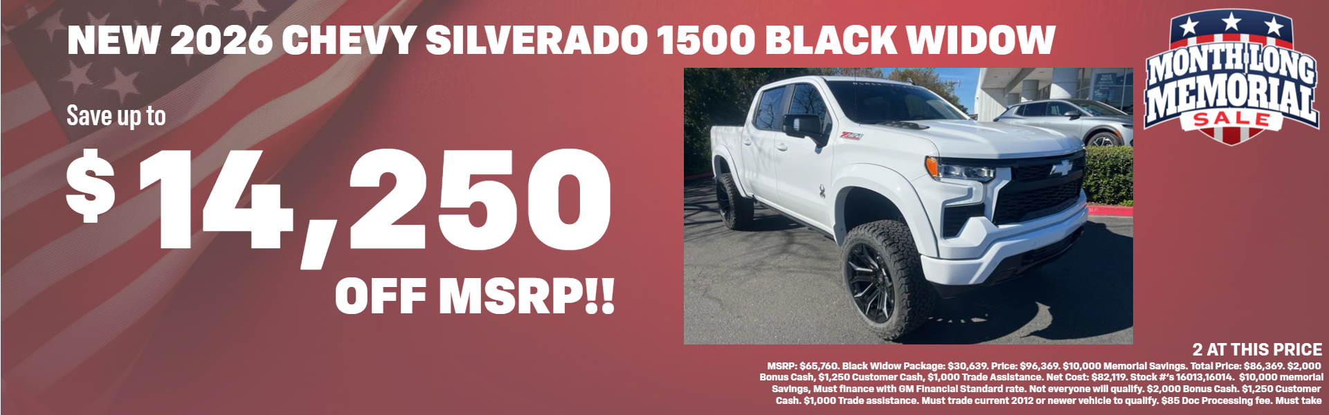 SILVERADO 1500 BLACK WIDOW OFFER AT PLATINUM CHEVROLET