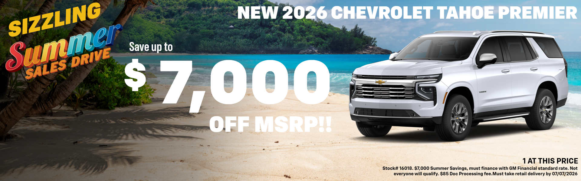 TAHOE OFFER AT PLATINUM CHEVROLET