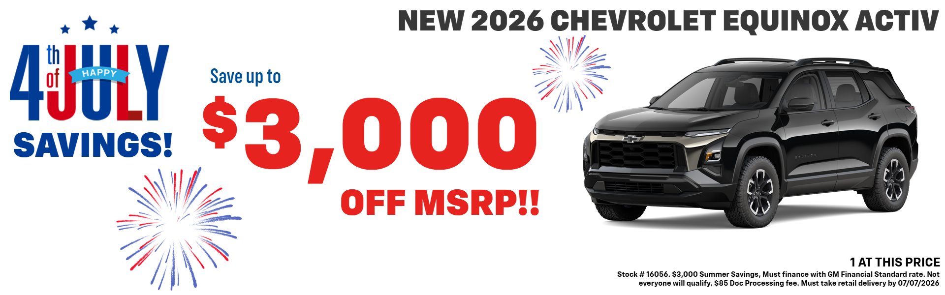 EQUNOX OFFER AT PLATINUM CHEVROLET