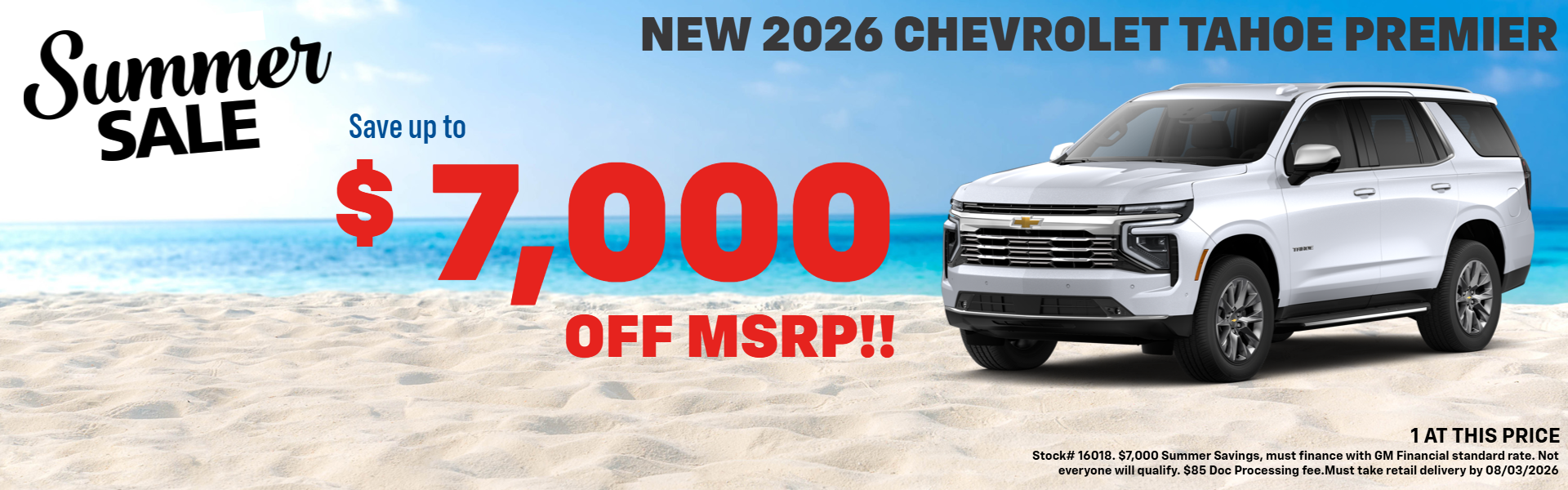 TAHOE OFFER AT PLATINUM CHEVROLET