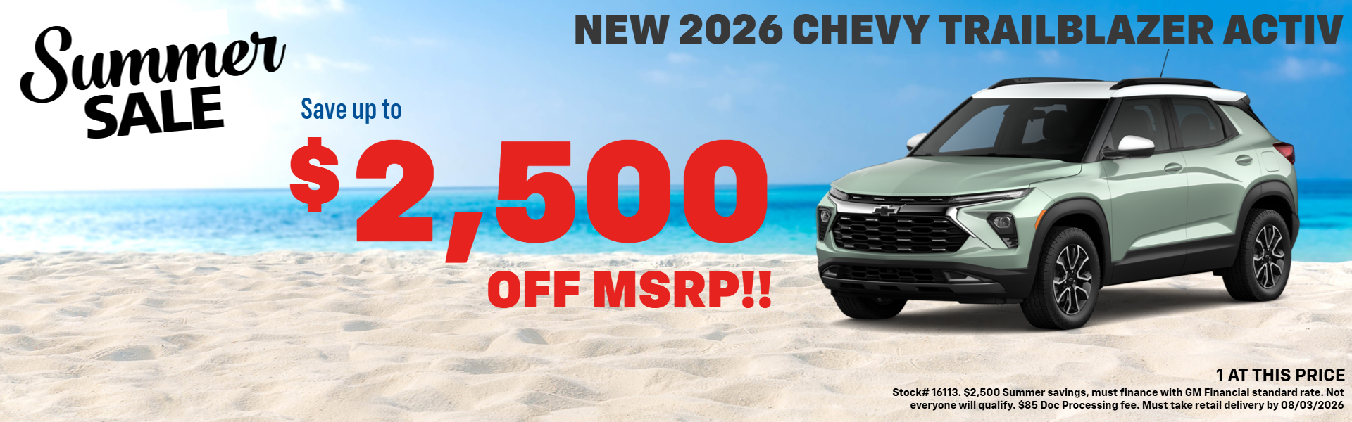 TRAILBLAZER OFFER AT PLATINUM CHEVROLET